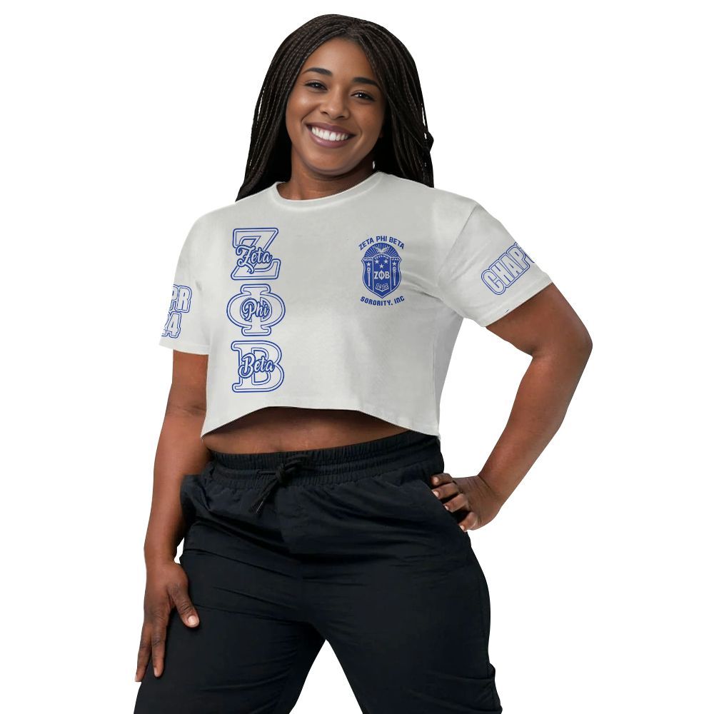 Ireishprint Zeta Phi Beta Custom Chapter Crop Shirt, Personalized Love Zeta Dove Z Phi B White 1920 Sorority Crop Top