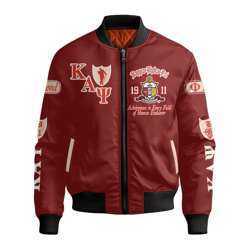 Ireishprint ΚΑΨ Varsity Jacket, Krimson Color 1911 ΚΑΨ Fraternity Bomber Jacket