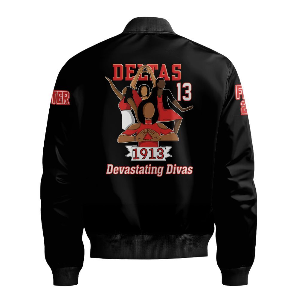 Ireishprint Delta Sigma Theta Custom Chapter Crop Shirt, Detas Crew Delta Sigma Theta Jacket Sorority Bomber Jacket