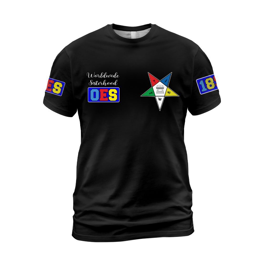 Ireishprint OES Shirt, Black Shield Order Of The Eastern Star OES Shirt