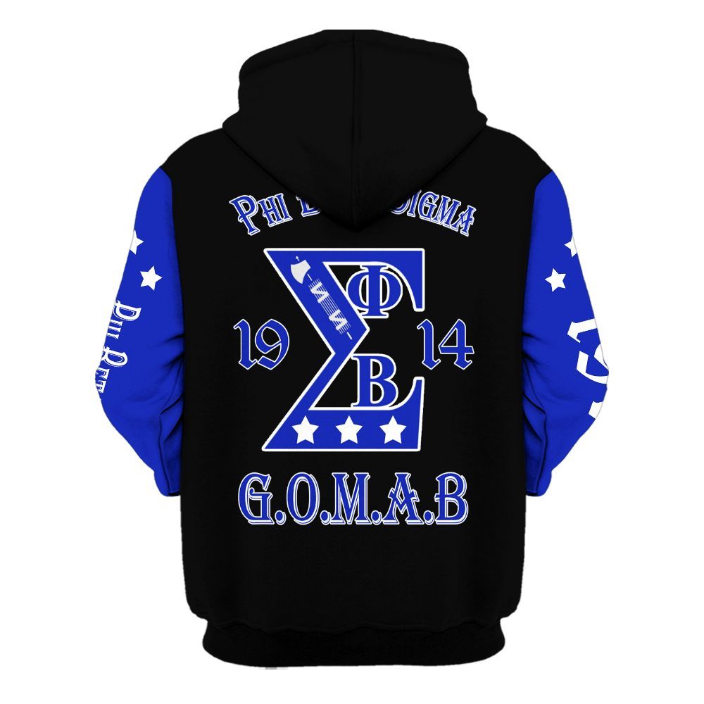 Ireishprint ΦΒΣ Shirt, Three Stars Black Shirt ΦΒΣ Fraternity Hoodie