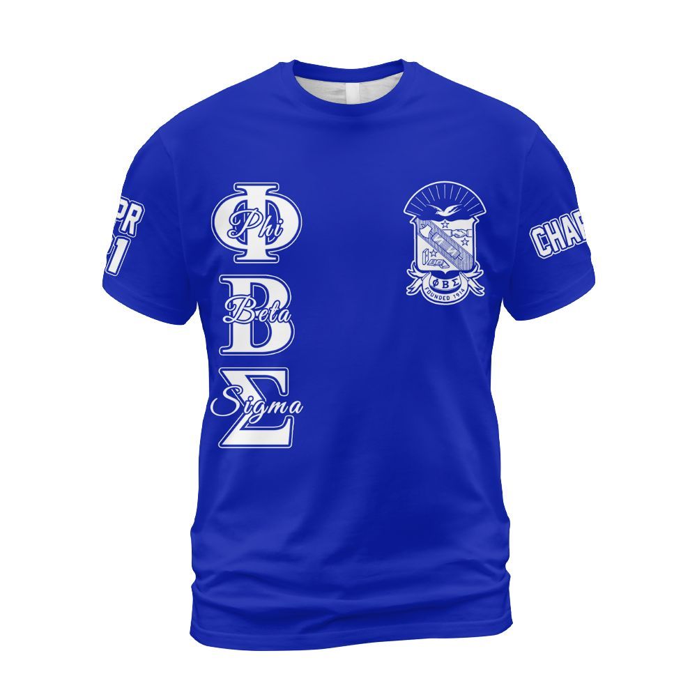 Ireishprint ΦΒΣ Custom Chapter Shirt, Personalized Royal Blue Shirt 1914 Fraternity Shirt