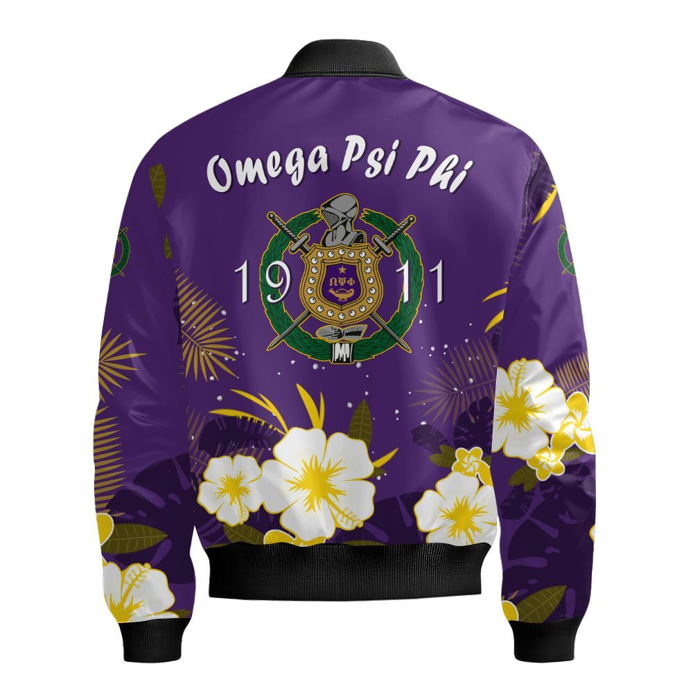 Ireishprint ΩΨΦ Hawaii Shirt, Hibiscus Flower Hawaii Shirt ΩΨΦ Fraternity Bomber Jacket