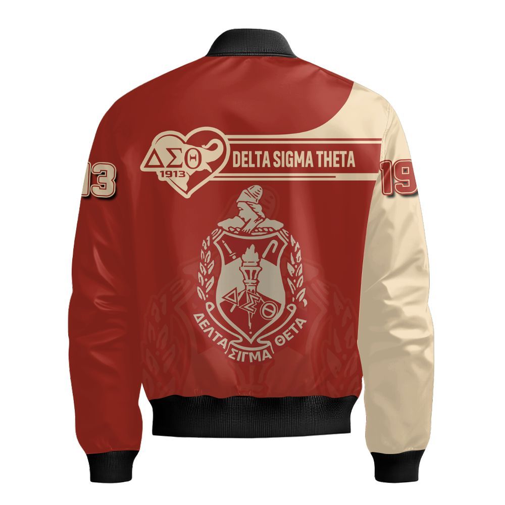 Ireishprint Delta Sigma Theta Shirt, Delta Sigma Theta Sisterhood Heart 1913 Sorority Bomber Jacket
