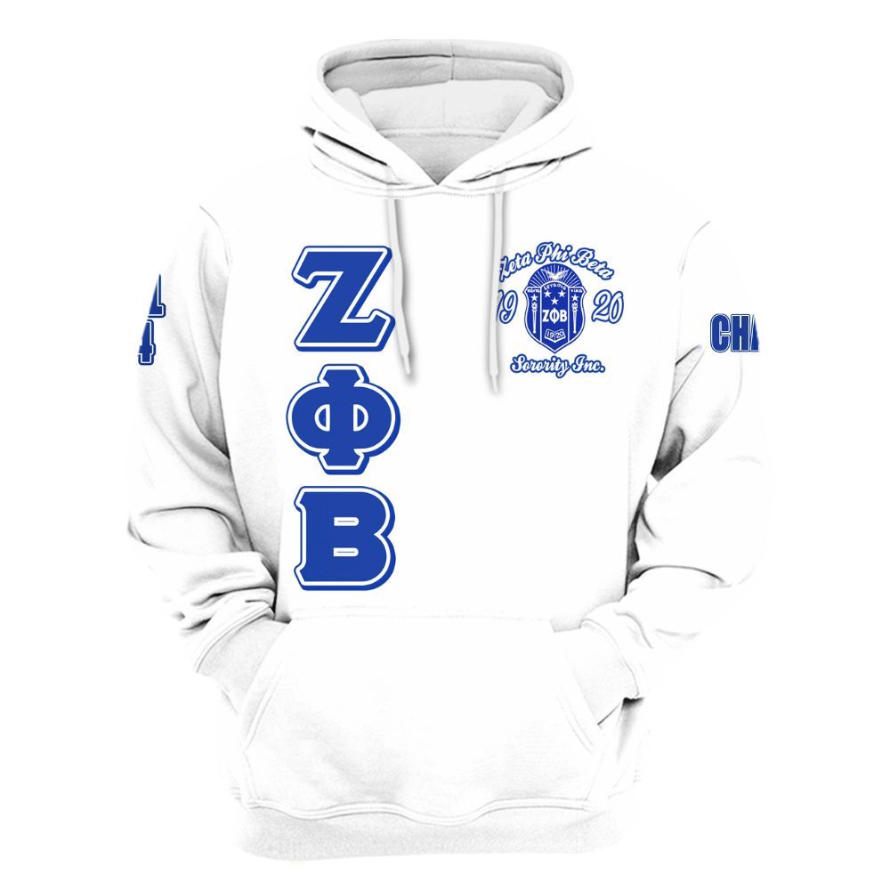 Ireishprint Zeta Phi Beta Custom Chapter Shirt, White Color Zeta Queen Z Phi B Black 1920 Sorority Hoodie