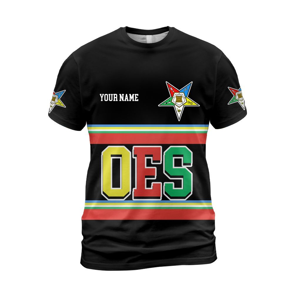 Ireishprint OES Custom Legacy Shirt, Black Line Emblem Order Of The Eastern Star OES Shirt