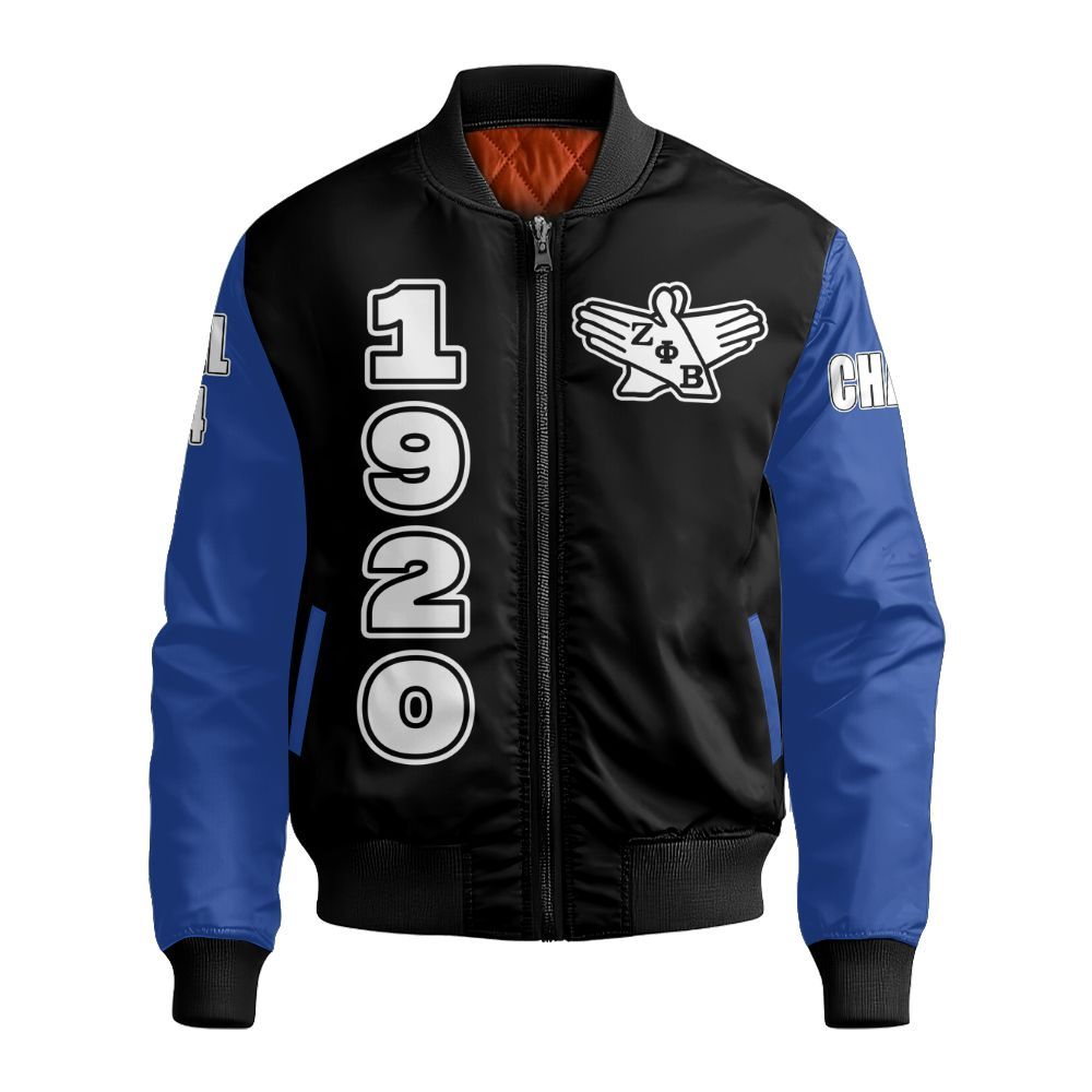 Ireishprint Zeta Phi Beta Custom Chapter Polo Shirt, Personalized Your Z Phi B Dove Black Polo Shirt Simple Blue 1920 Zeta Phi Beta Sorority Bomber Jacket