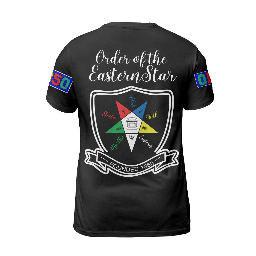 Ireishprint OES Shirt, Black Shield Order Of The Eastern Star OES Shirt