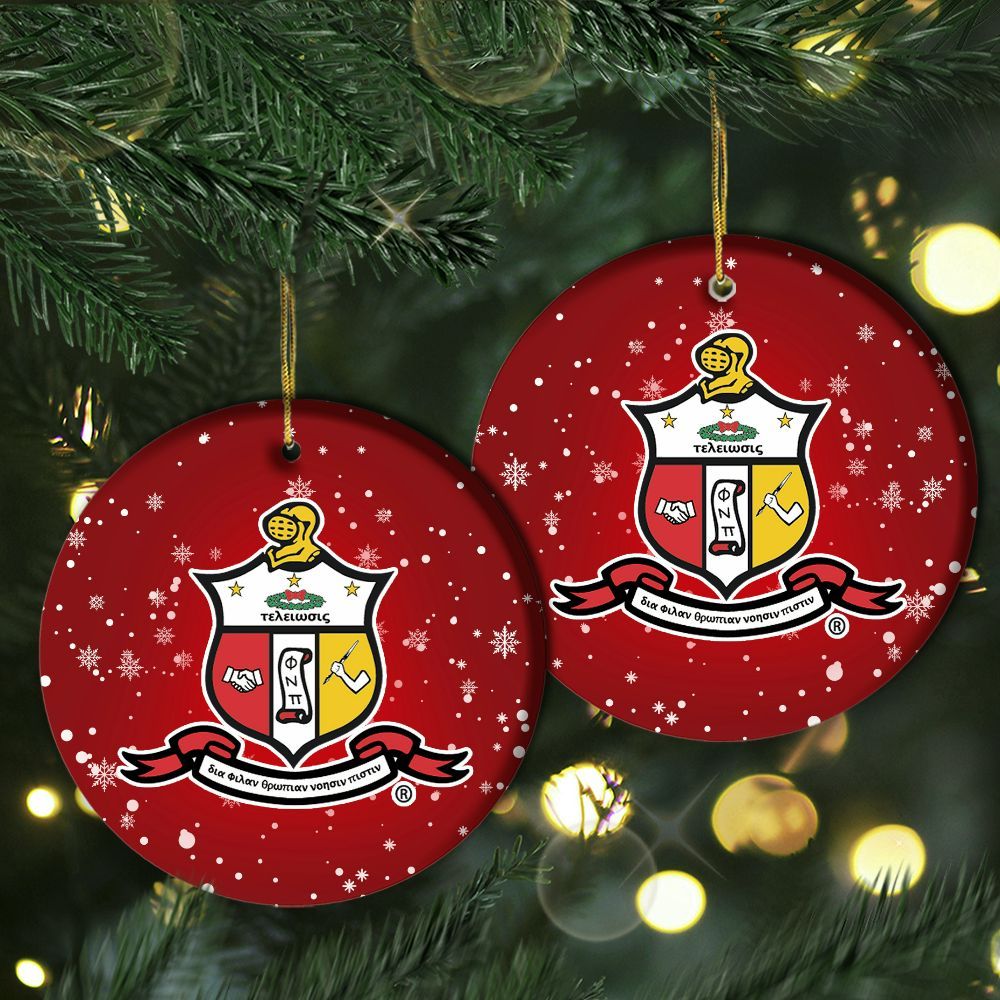 Ireishprint ΚΑΨ Ceramic Ornament, Kappa Krimson Ceramic Christmas Ornament