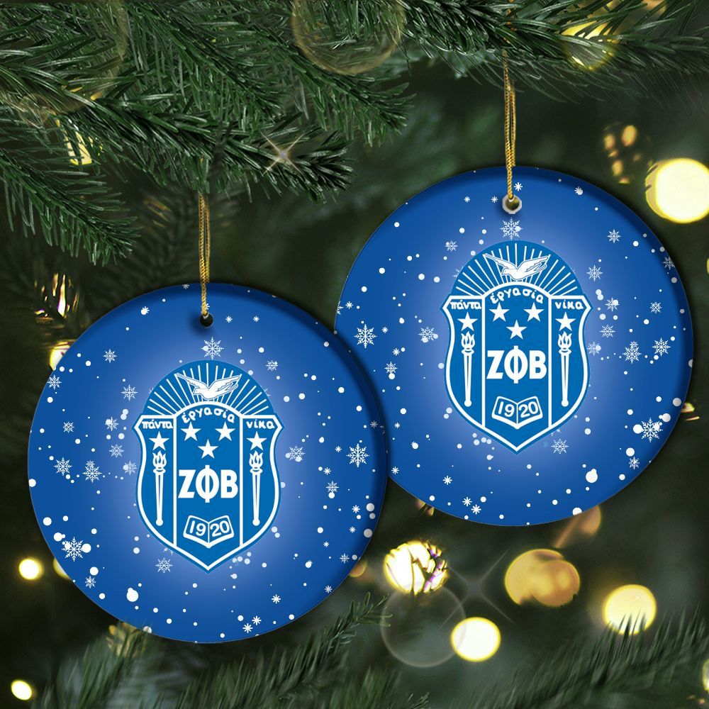 Ireishprint Zeta Phi Beta Ceramic Ornament, Z Blue P Sorority Christmas Ornament