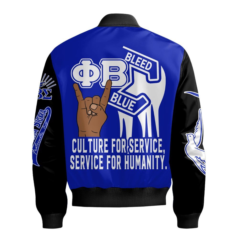Ireishprint ΦΒΣ Varsity Jacket, Culture For Service Jacket ΦΒΣ Fraternity Bomber Jacket