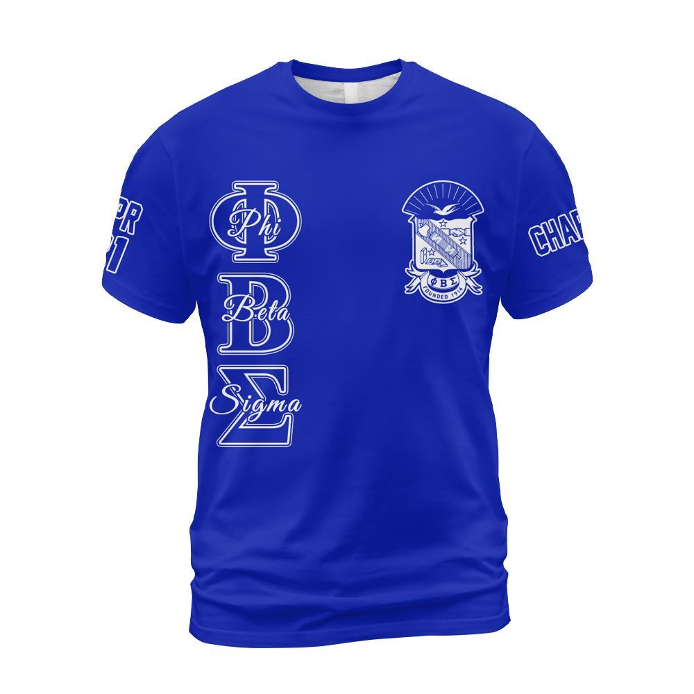 Ireishprint ΦΒΣ Custom Chapter Shirt, Personalized Royal Blue Shirt 1914 Fraternity Shirt