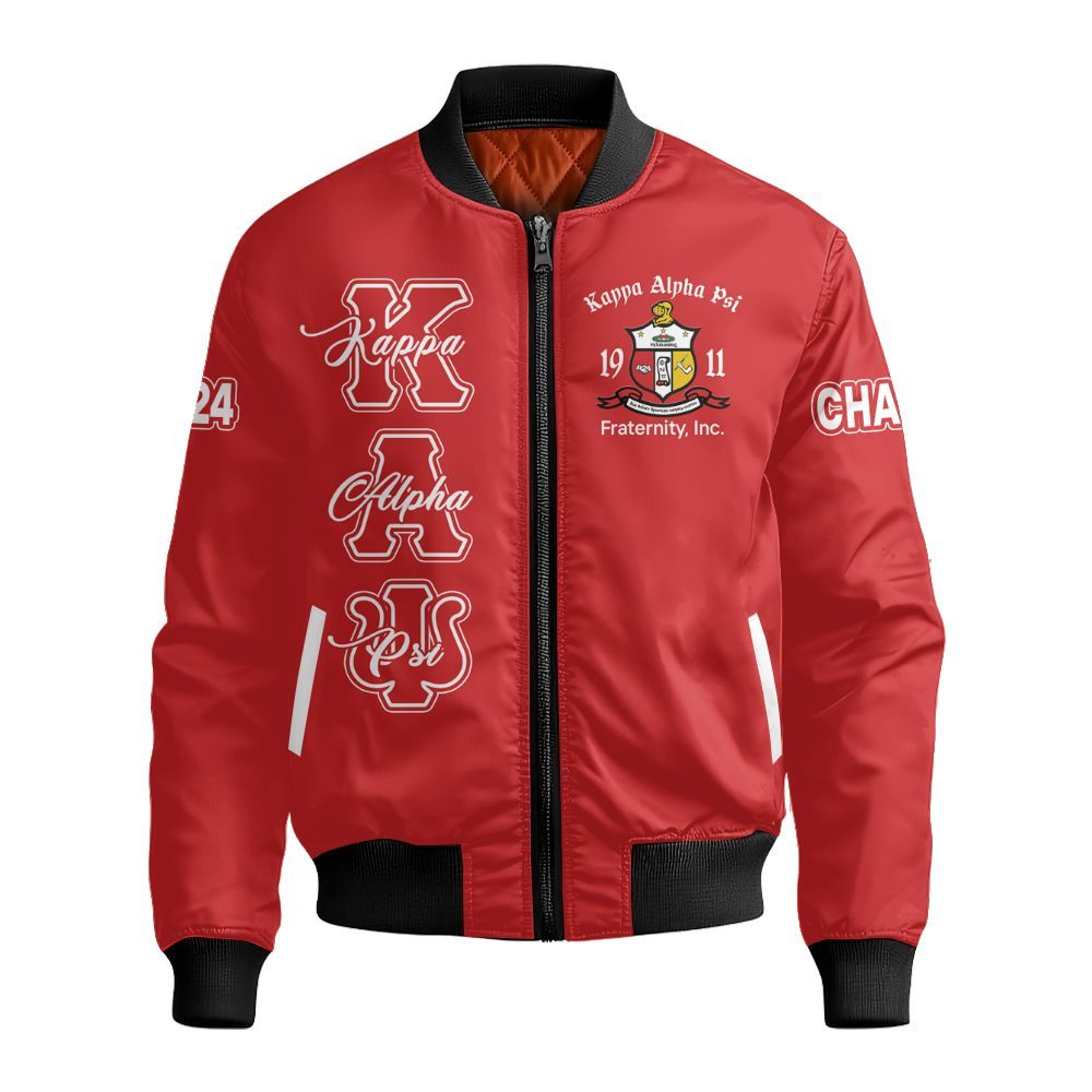 Ireishprint ΚΑΨ Custom Chapter Polo Shirt, Personalized Krimson Red Kappa Polo Fraternity Bomber Jacket