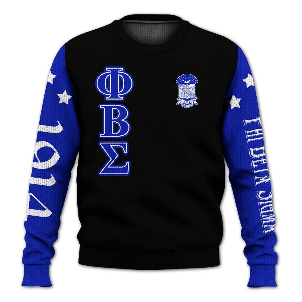 Ireishprint ΦΒΣ Shirt, Three Stars Black Shirt ΦΒΣ Fraternity Knitted Sweater