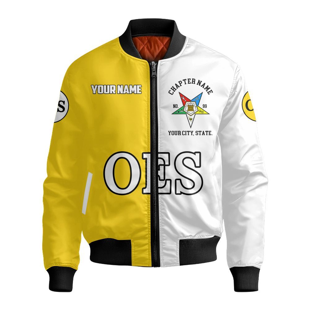 Ireishprint OES Custom Legacy Shirt, Yellow Circle Legacy Style Order Of The Eastern Star OES Sorority Bomber Jacket