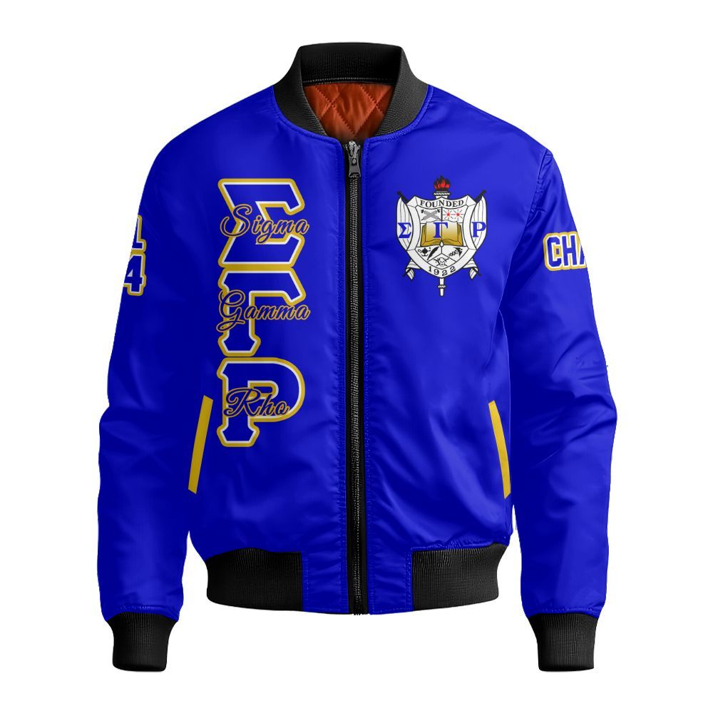 Ireishprint Sigma Gamma Rho Custom Chapter Shirt, Personalized Royal Blue Shirt 1922 Sorority Bomber Jacket