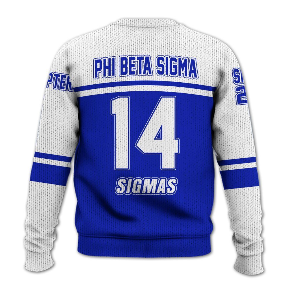 Ireishprint ΦΒΣ Custom Chapter Shirt, Personalized White Sleeves Royal Blue Shirt 1914 Fraternity Knitted Sweater