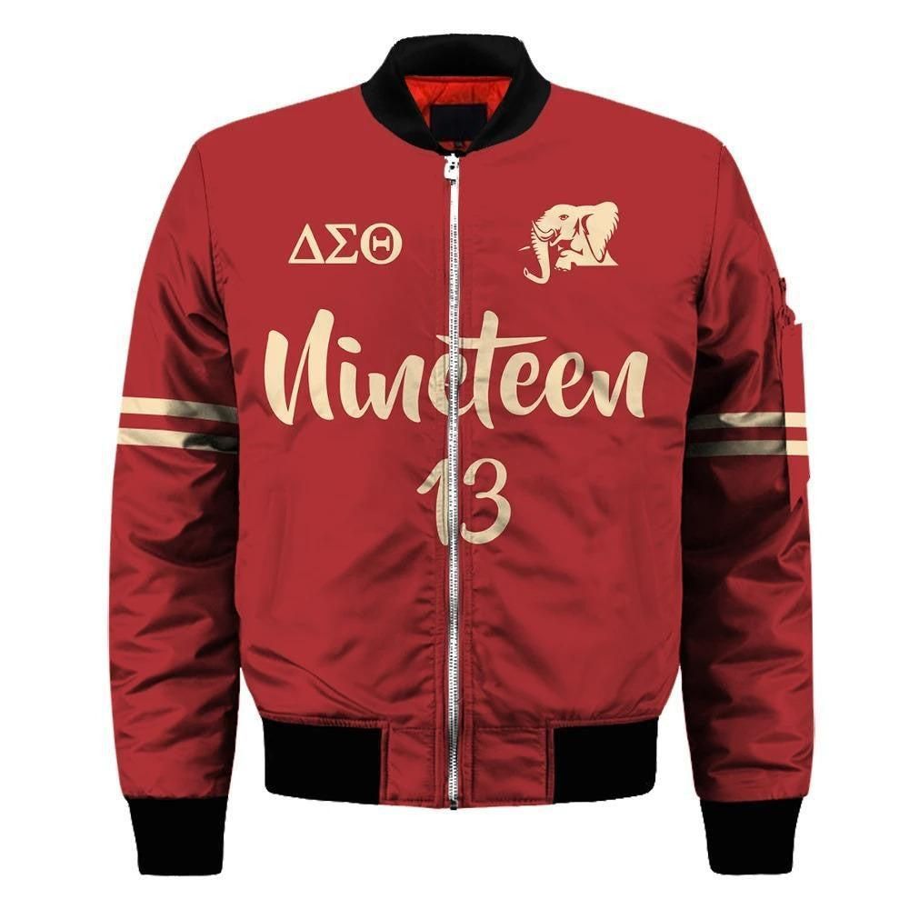 Delta Sigma Theta Ninteeen 13 Sleeve Zip Bomber Jacket