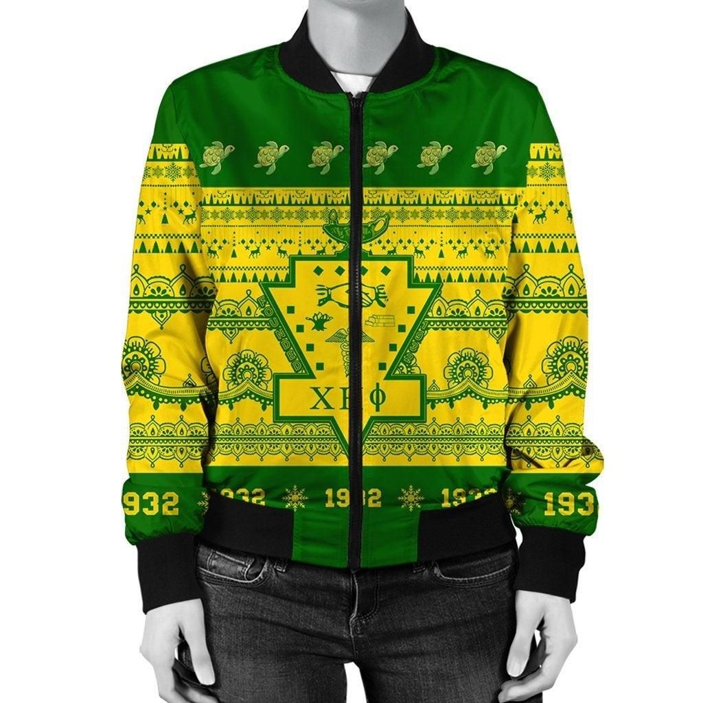 African Jacket - Chi Eta Phi Xmas Establish Year Bomber Jacket