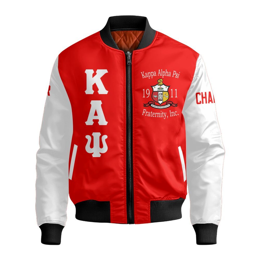 Ireishprint ΚΑΨ Custom Chapter Polo Shirt, Personalized Cane Red Polo Shirt ΚΑΨ Fraternity Bomber Jacket