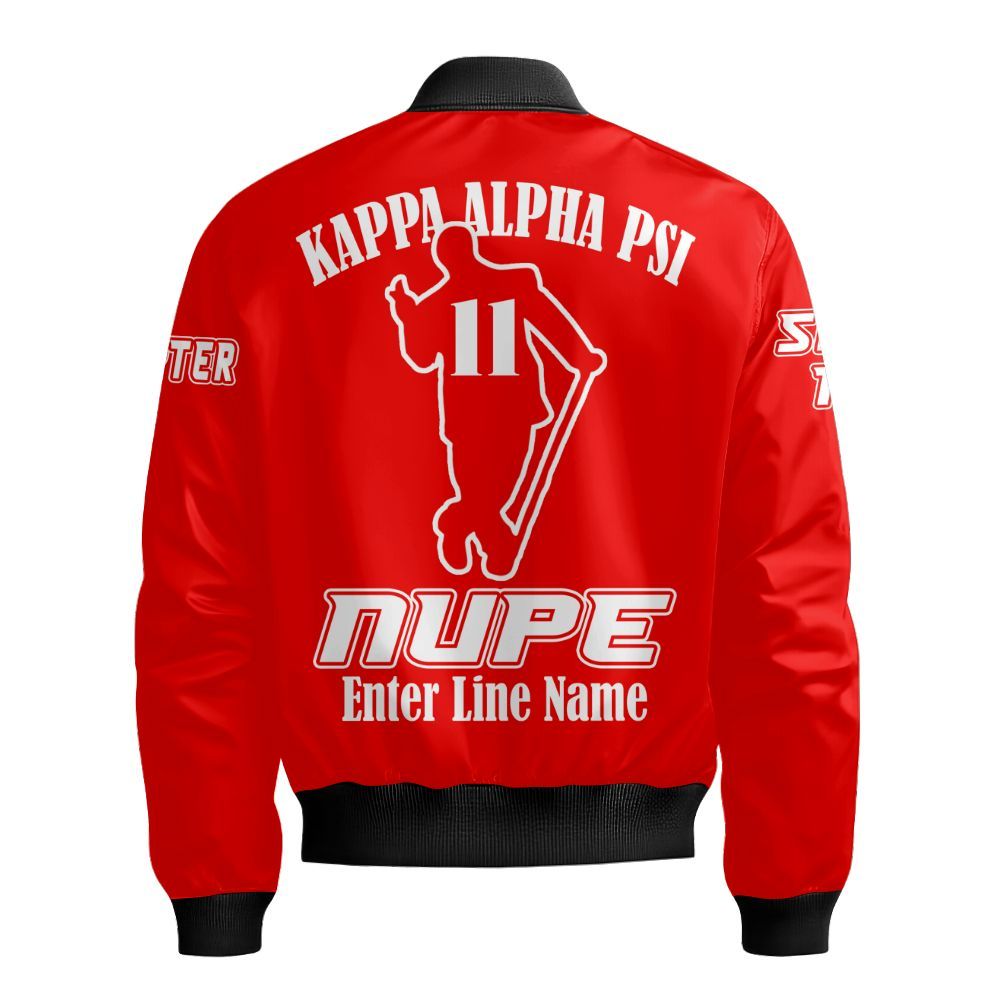 Ireishprint ΚΑΨ Custom Chapter Bomber Jacket, Personalized Kappa Guy Krimson Jacket ΚΑΨ Fraternity Bomber Jacket