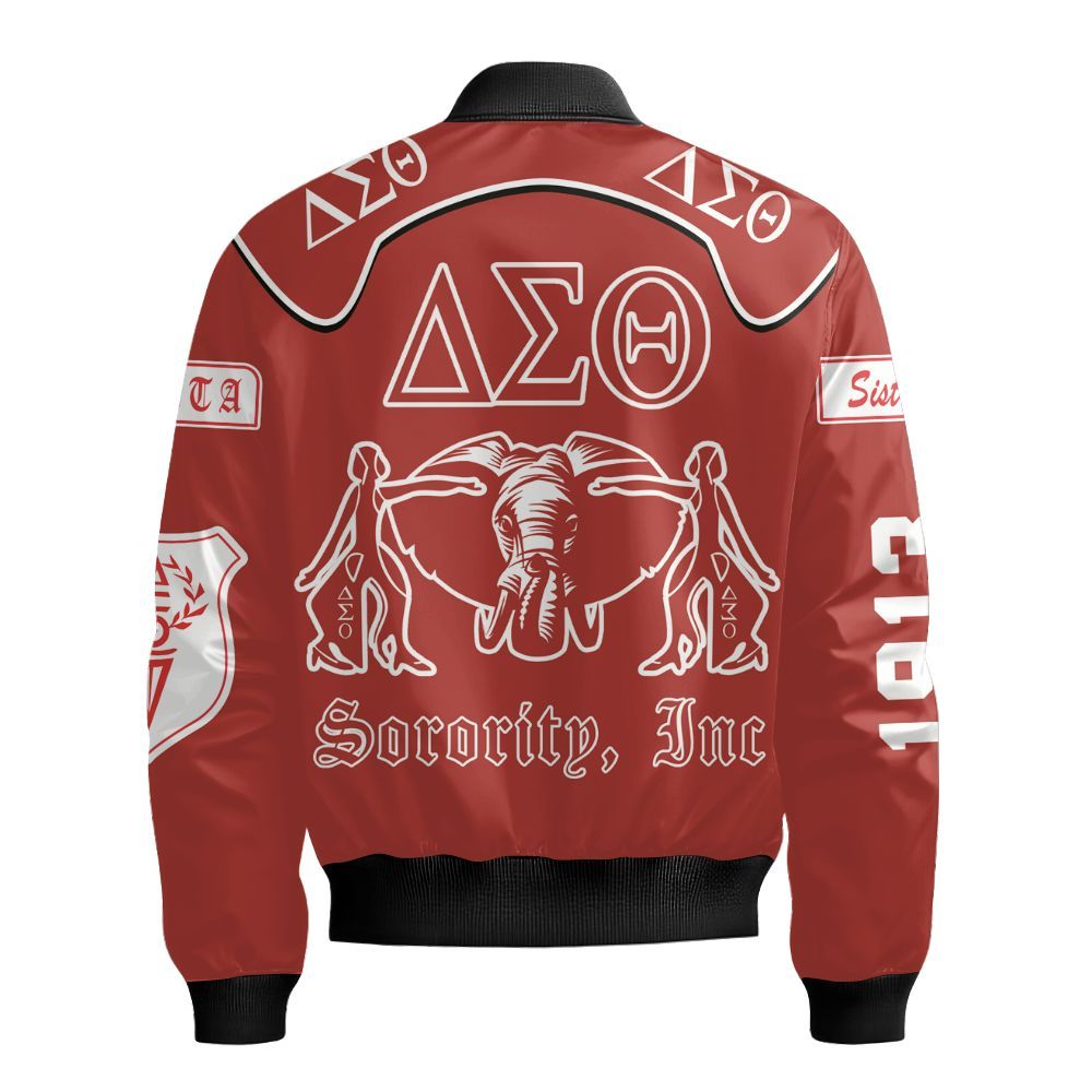 Ireishprint Delta Sigma Theta Bomber Jacket, Sorority Spirit Delta Sigma Theta Sisterhood Sorority Bomber Jacket