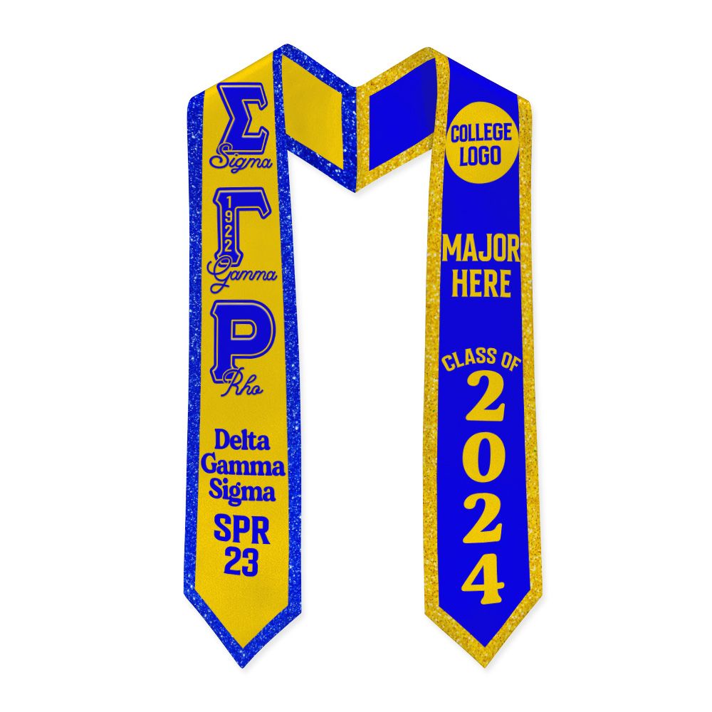 Ireishprint Sigma Gamma Rho Custom Your Logo Graduation Stole, Personalized Graduation Mix Duo Colors Stole Sigma Gamma Rho Sorority