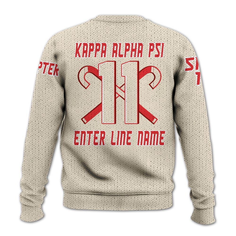 Ireishprint ΚΑΨ Custom Chapter Shirt, Personalized Cane Cream Shirt ΚΑΨ Fraternity Knitted Sweater