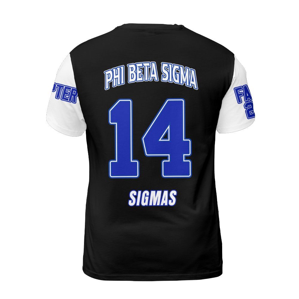 Ireishprint ΦΒΣ Custom Chapter Shirt, Personalized Black White Sleeve 1914 Fraternity Shirt