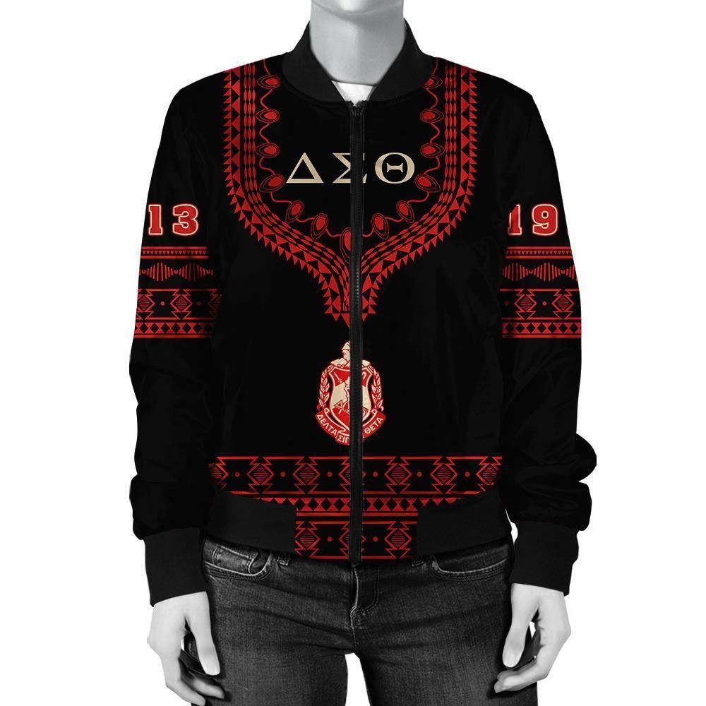 Delta Sigma Theta Dashiki Bomber Jacket Alva Style