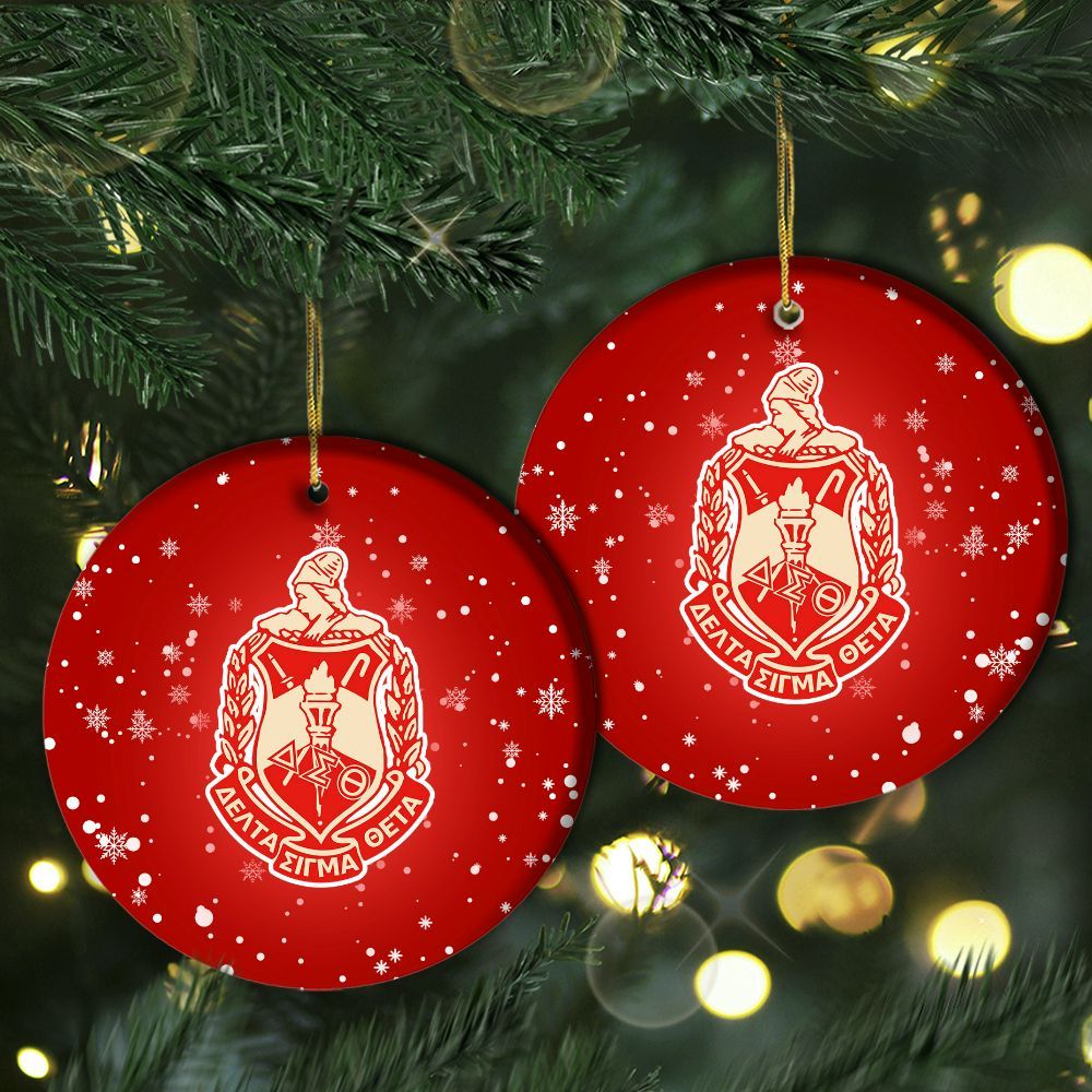 Ireishprint Delta Sigma Theta Ceramic Ornament, Delta Crimson Red Christmas Ornament