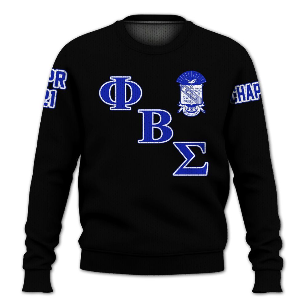 Ireishprint ΦΒΣ Custom Chapter Shirt, Personalized Dove Black Royal Blue Shirt 1914 Fraternity Knitted Sweater