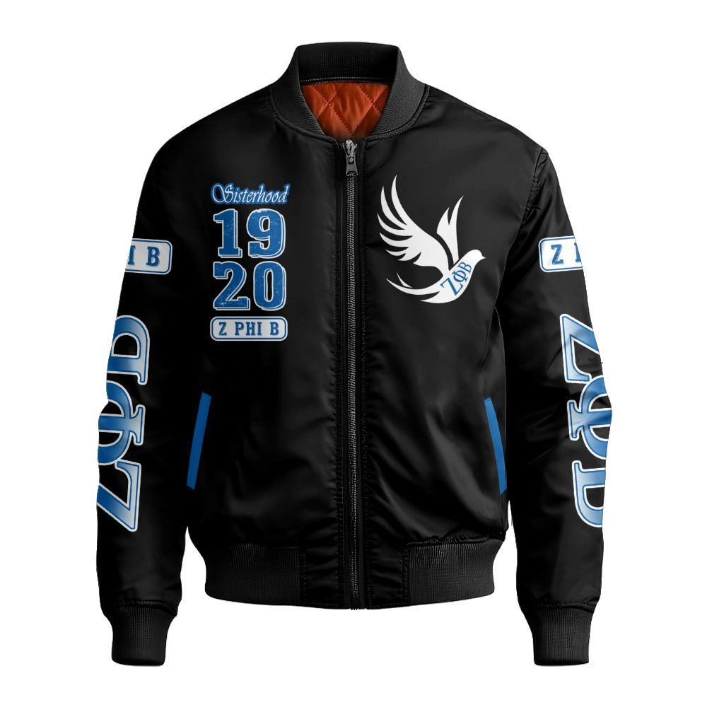 Ireishprint Zeta Phi Beta Varsity Jacket, Sisterhood Beta Girl Black Varsity Jacket Zeta Phi Beta Sorority Bomber Jacket