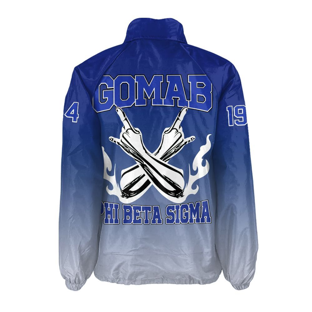 Ireishprint ΦΒΣ Crossing Jacket, ΦΒΣ Lettered Gradient Royal Blue Style 1914 Fraternity Crossing Jacket