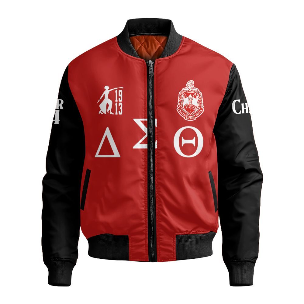 Ireishprint Delta Sigma Theta Custom Chapter Polo Shirt, Personalized Delta Girl Polo Shirt Delta Sigma Theta Sorority Bomber Jacket