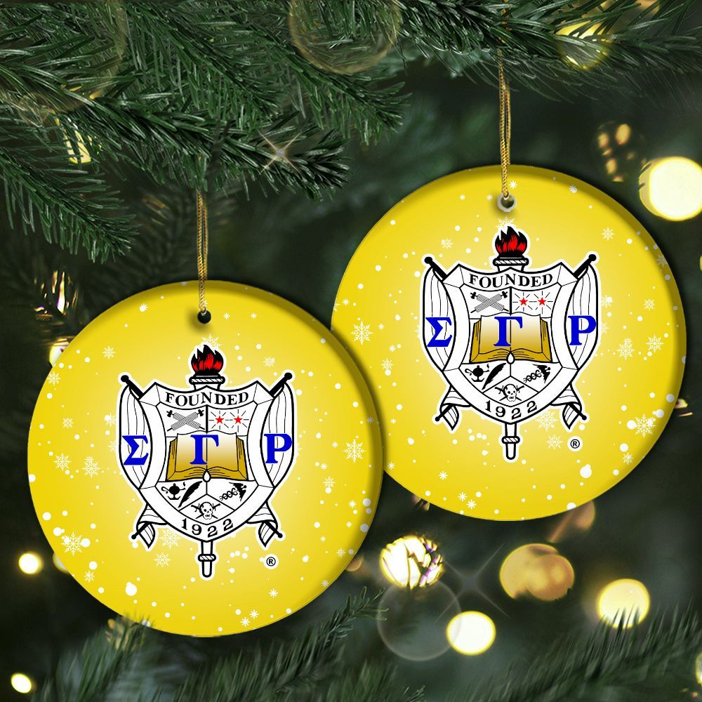 Ireishprint Sigma Gamma Rho Ceramic Ornament, SGRho Sorority Christmas Ornament