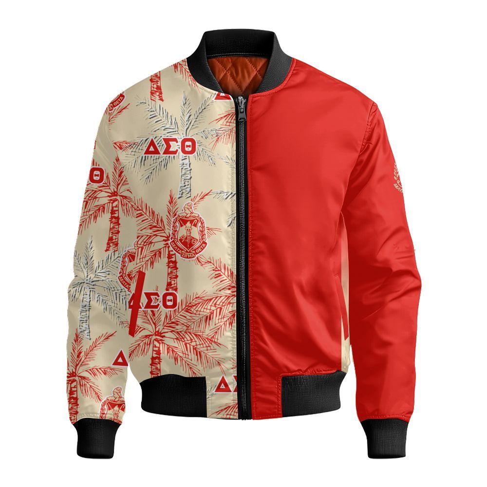 Ireishprint Delta Sigma Theta Hawaii Short, Palm Tree Hawaii Short Delta Sigma Theta Sorority Bomber Jacket