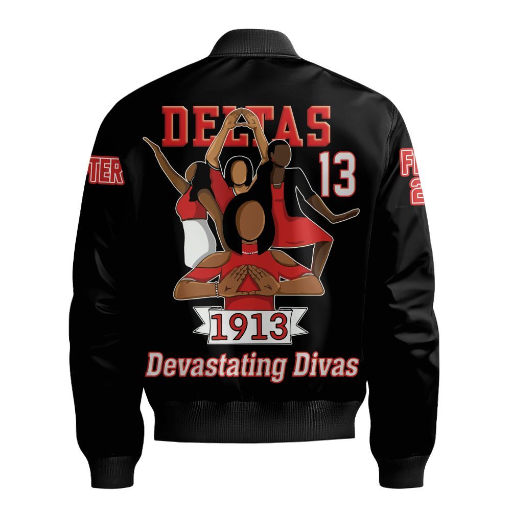 Ireishprint Delta Sigma Theta Custom Line Crossing Jacket, Detas Crew Delta Sigma Theta Jacket Sorority Bomber Jacket
