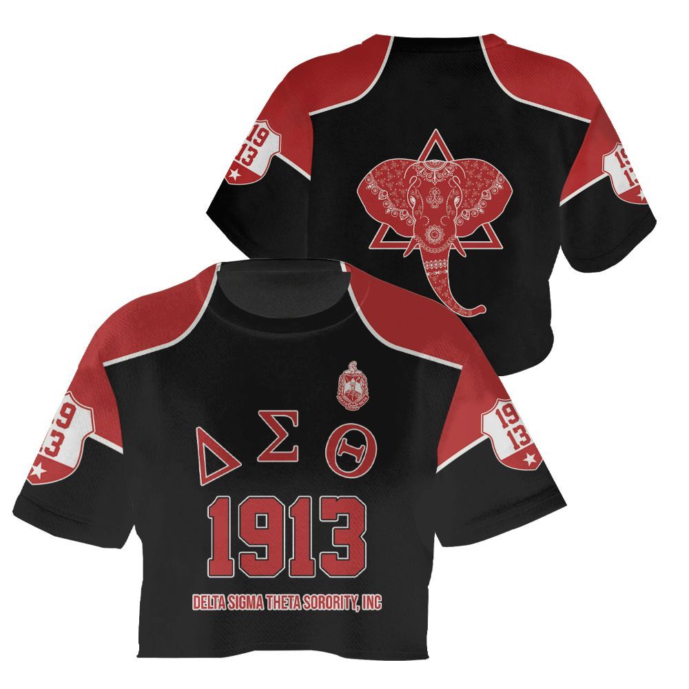 Ireishprint Delta Sigma Theta Crop Shirt, Since 1913 Delta Sigma Theta Elephant Sorority Crop Top