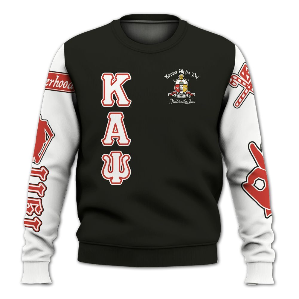 Ireishprint ΚΑΨ Shirt, Simple Black Sporty Style Kappa Yo Nupe 1911 Fraternity Sweatshirt