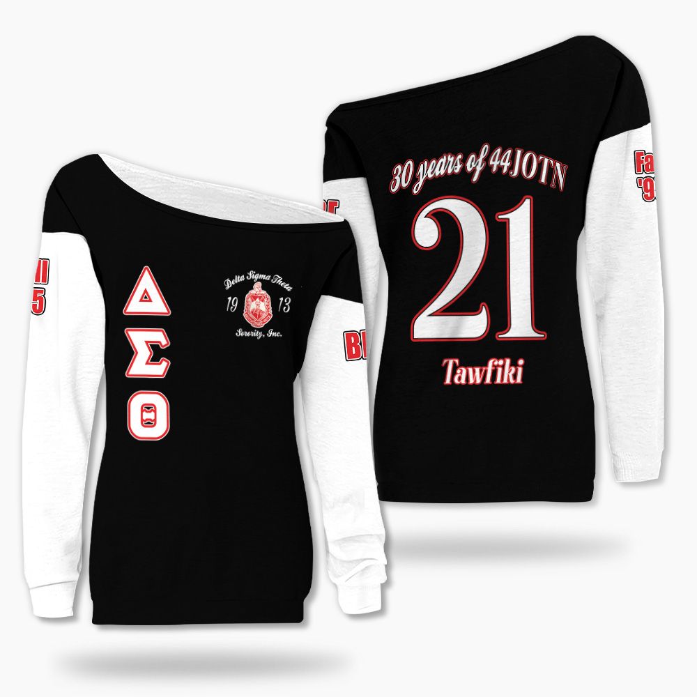 Ireishprint Delta Sigma Theta Custom Chapter Off Shoulder Sweatshirt, Delta Sisterhood Sorority Off Shoulder Sweatshirt