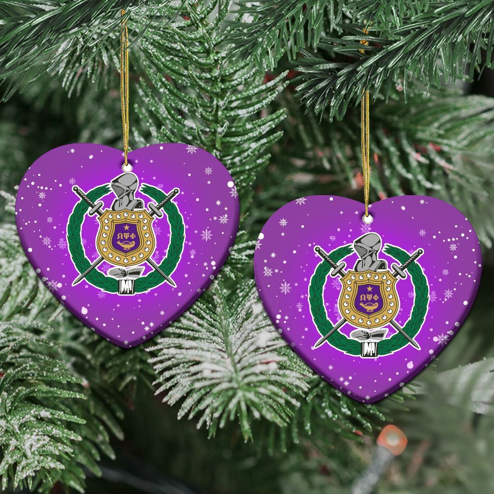 Ireishprint ΩΨΦ Ceramic Ornament, Que Purple Inspired Ceramic Christmas Ornament