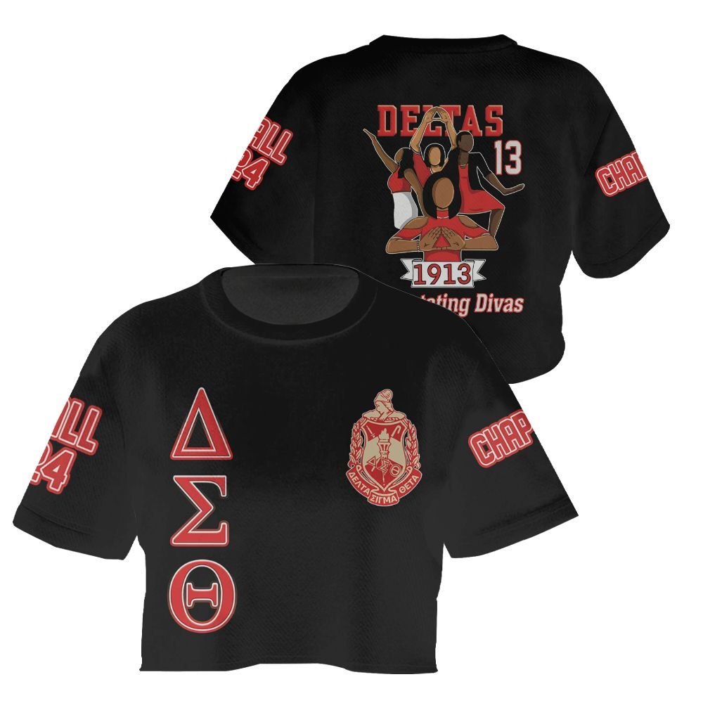 Ireishprint Delta Sigma Theta Custom Chapter Crop Shirt, Detas Crew Delta Sigma Theta Jacket Sorority Crop Top