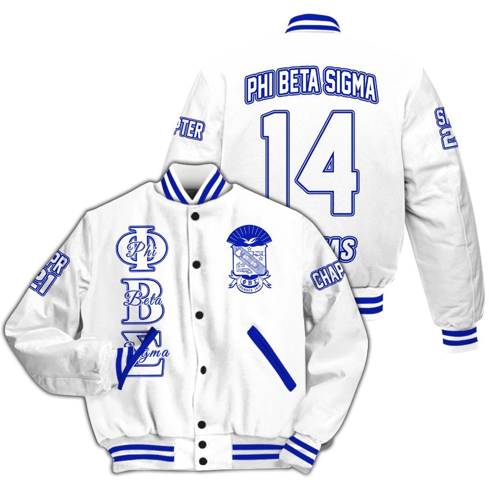 Ireishprint ΦΒΣ Custom Chapter Varsity Jacket, Personalized White Jacket ΦΒΣ Fraternity Jacket