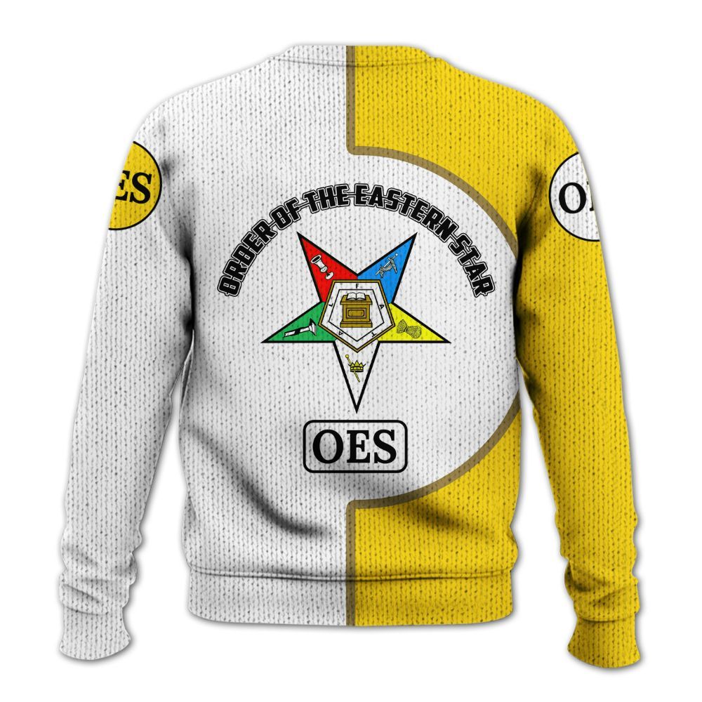 Ireishprint OES Custom Legacy Shirt, Yellow Circle Legacy Style Order Of The Eastern Star OES Shirt Sorority Knitted Sweater