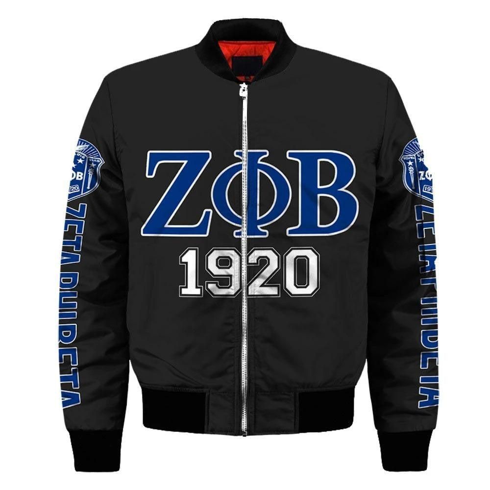 Lux Zeta Phi Beta For Life Sleeve Zip Bomber Jacket