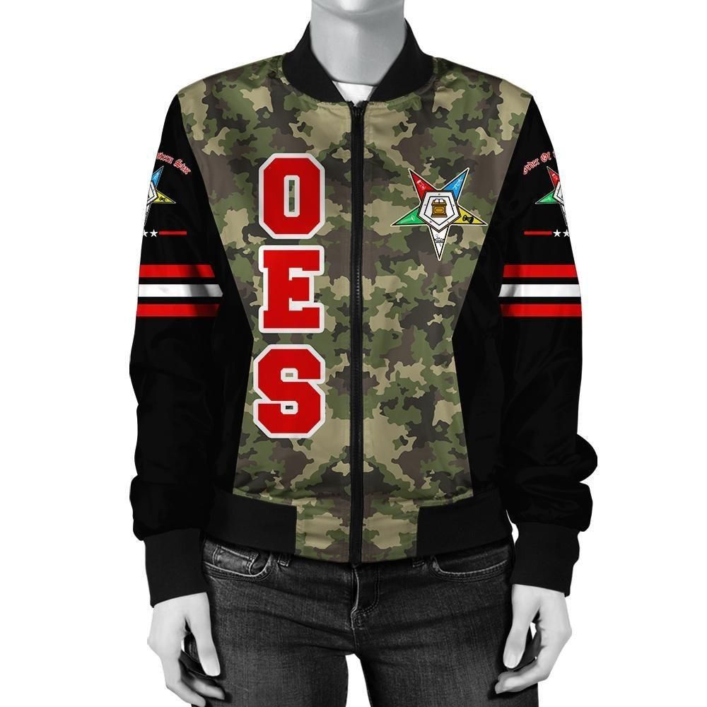 Order Of The Eastern Star Sorority Camouflage Bomber Jacket