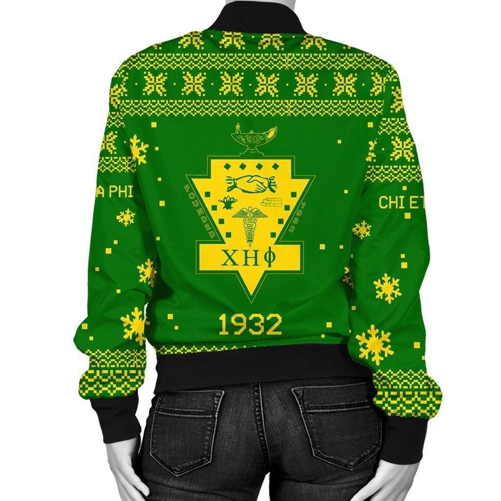 African Jacket - Chi Eta Phi Xmas Motto Bomber Jacket