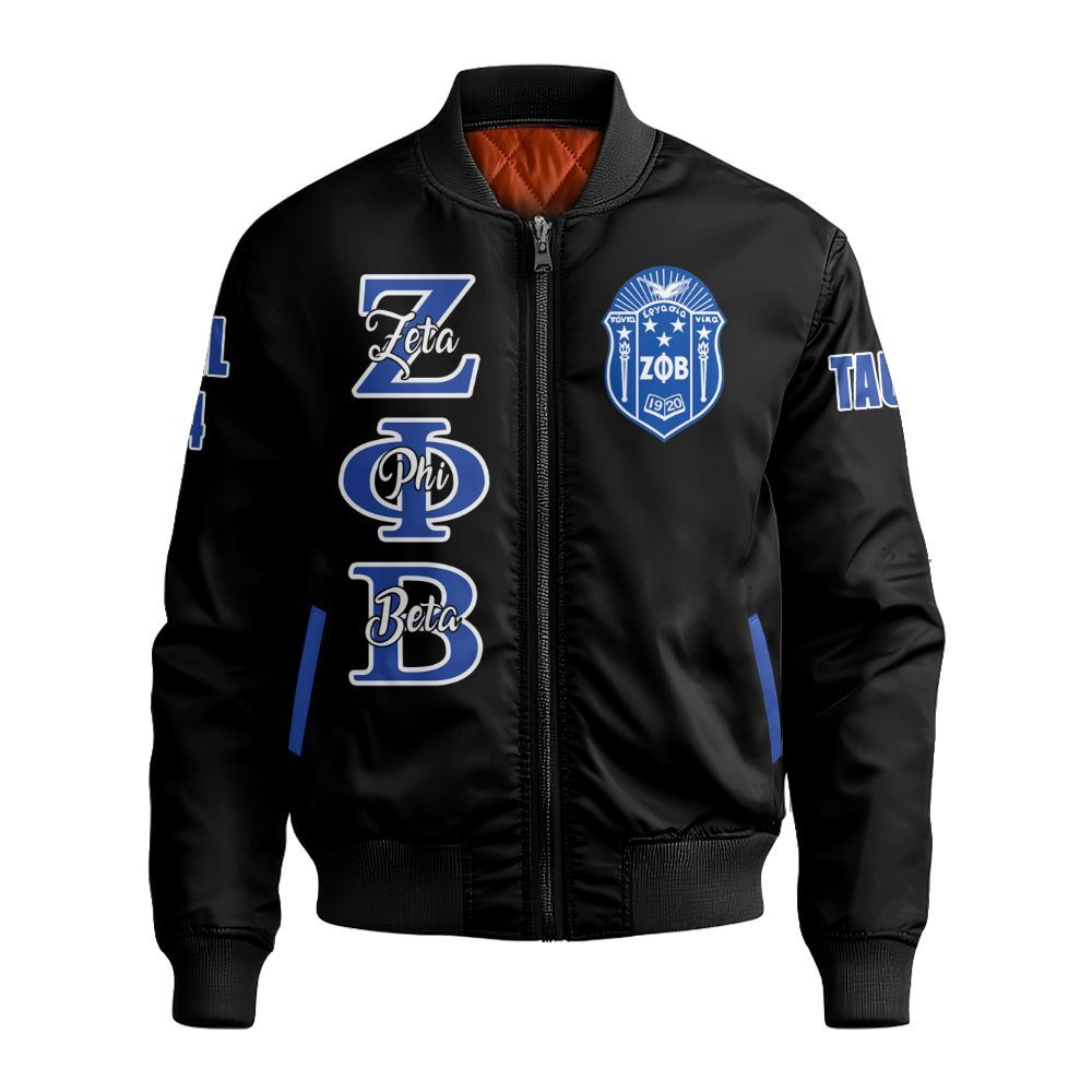 Ireishprint Zeta Phi Beta Custom Chapter Off Shoulder Sweatshirt, Personalized Black Off Shoulder Sweatshirt Zeta Phi Beta Sorority Bomber Jacket