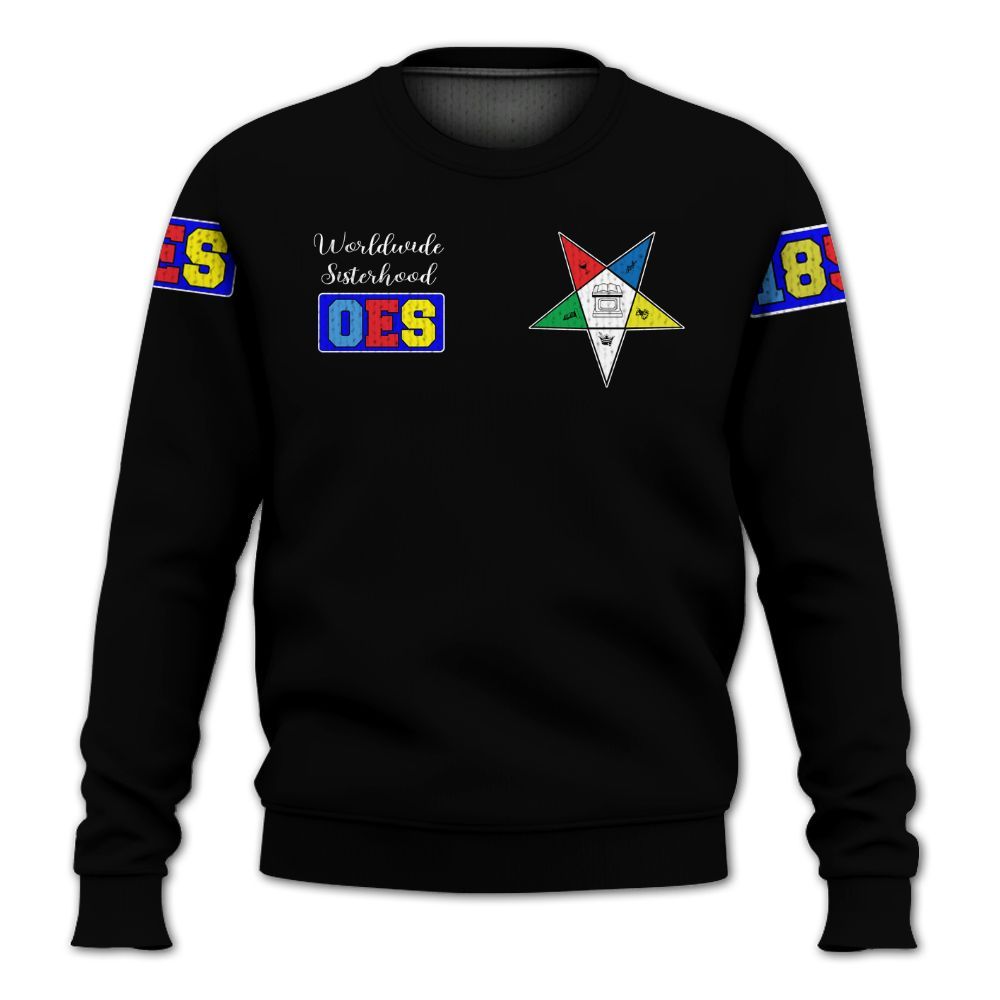 Ireishprint OES Shirt, Black Shield Order Of The Eastern Star OES Shirt Sorority Knitted Sweater